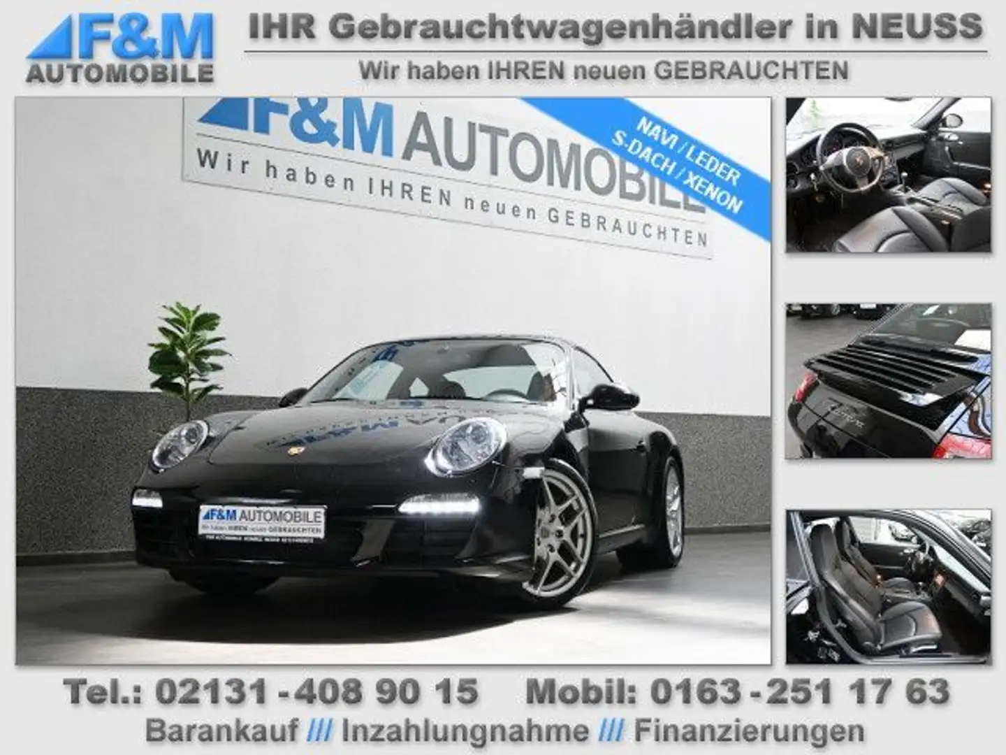 Porsche 997 Carrera Coupé Leder Navi Klappenauspuff Xeno Fekete - 1