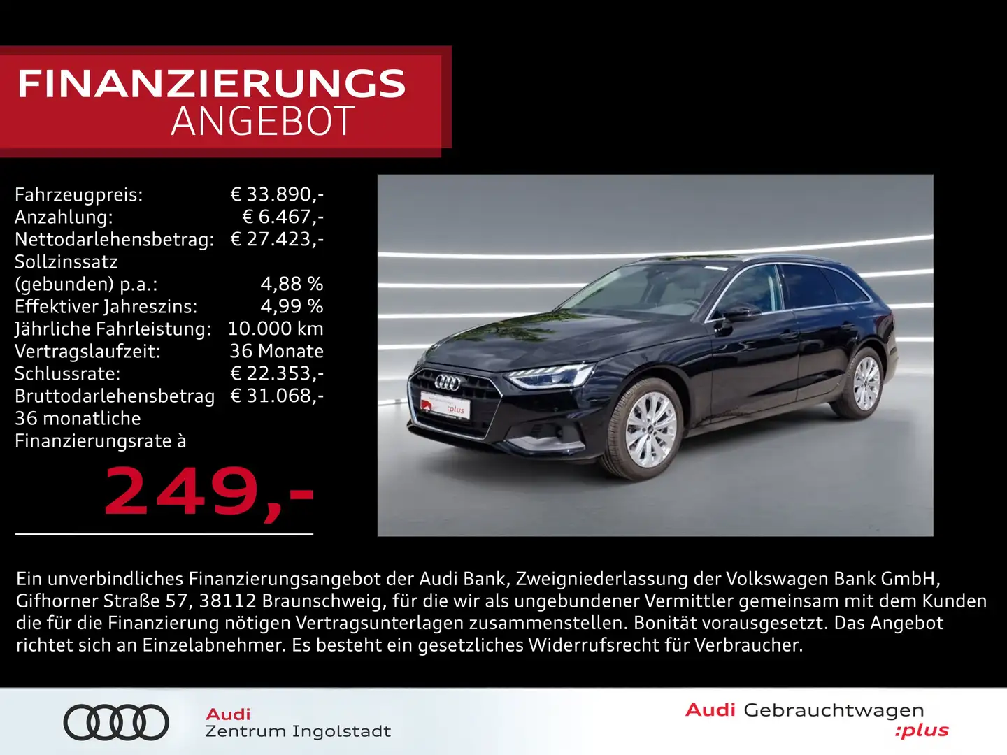 Audi A4 Avant 35 TFSI S-tronic LED NAVI 3Z-Klima Schwarz - 1