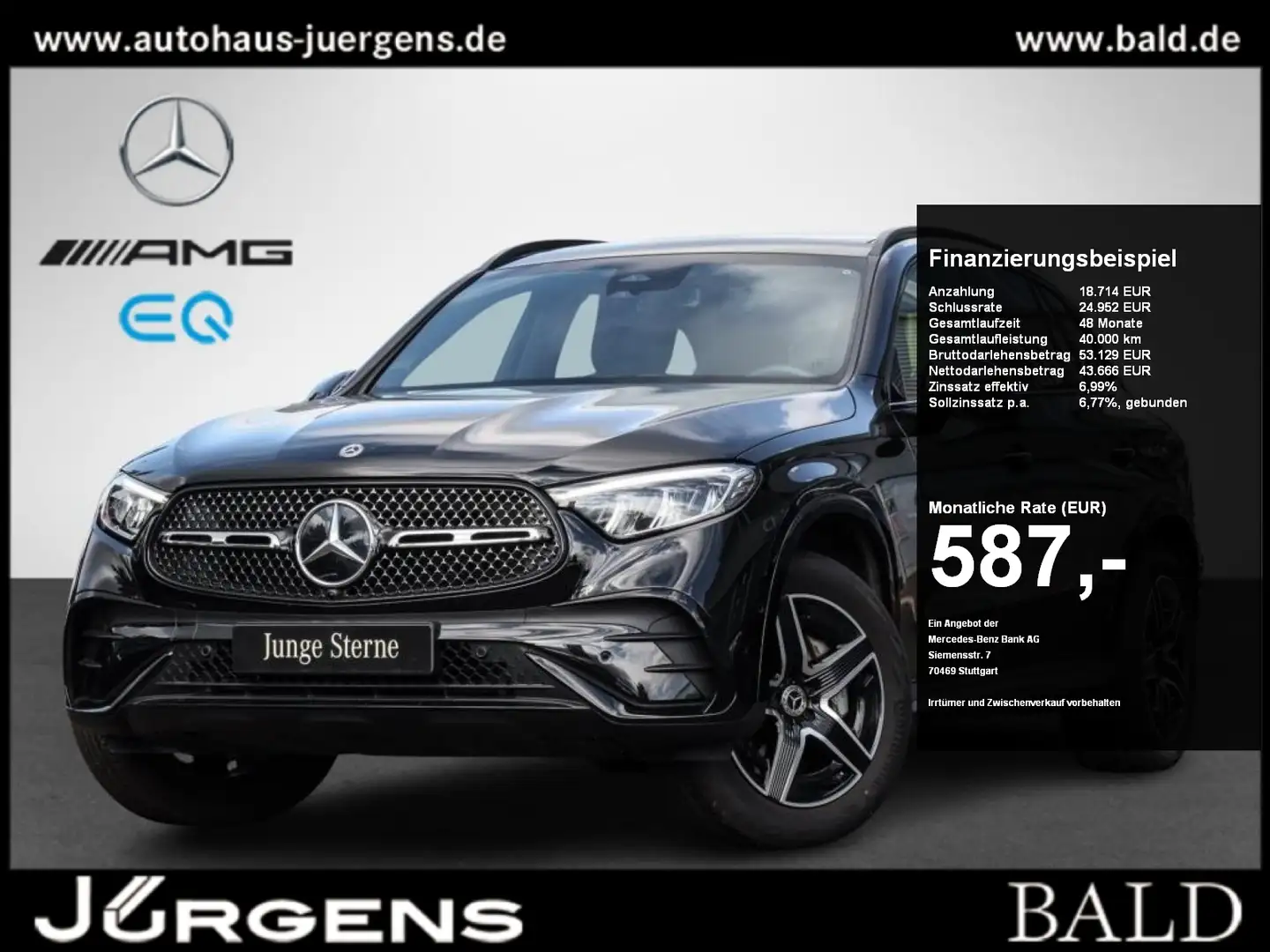 Mercedes-Benz GLC 300 e 4M AMG-Sport/Pano/Night/LED/Memo/Totw Schwarz - 1