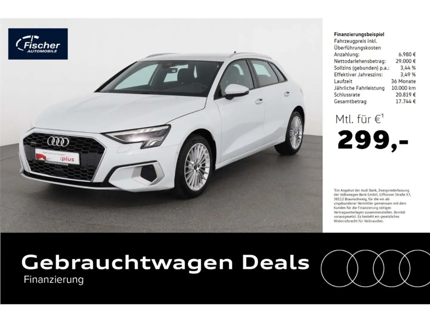 Audi A3 Sportback 40 TDI qu. advanced NAV/LED/Virt. Weiß - 1