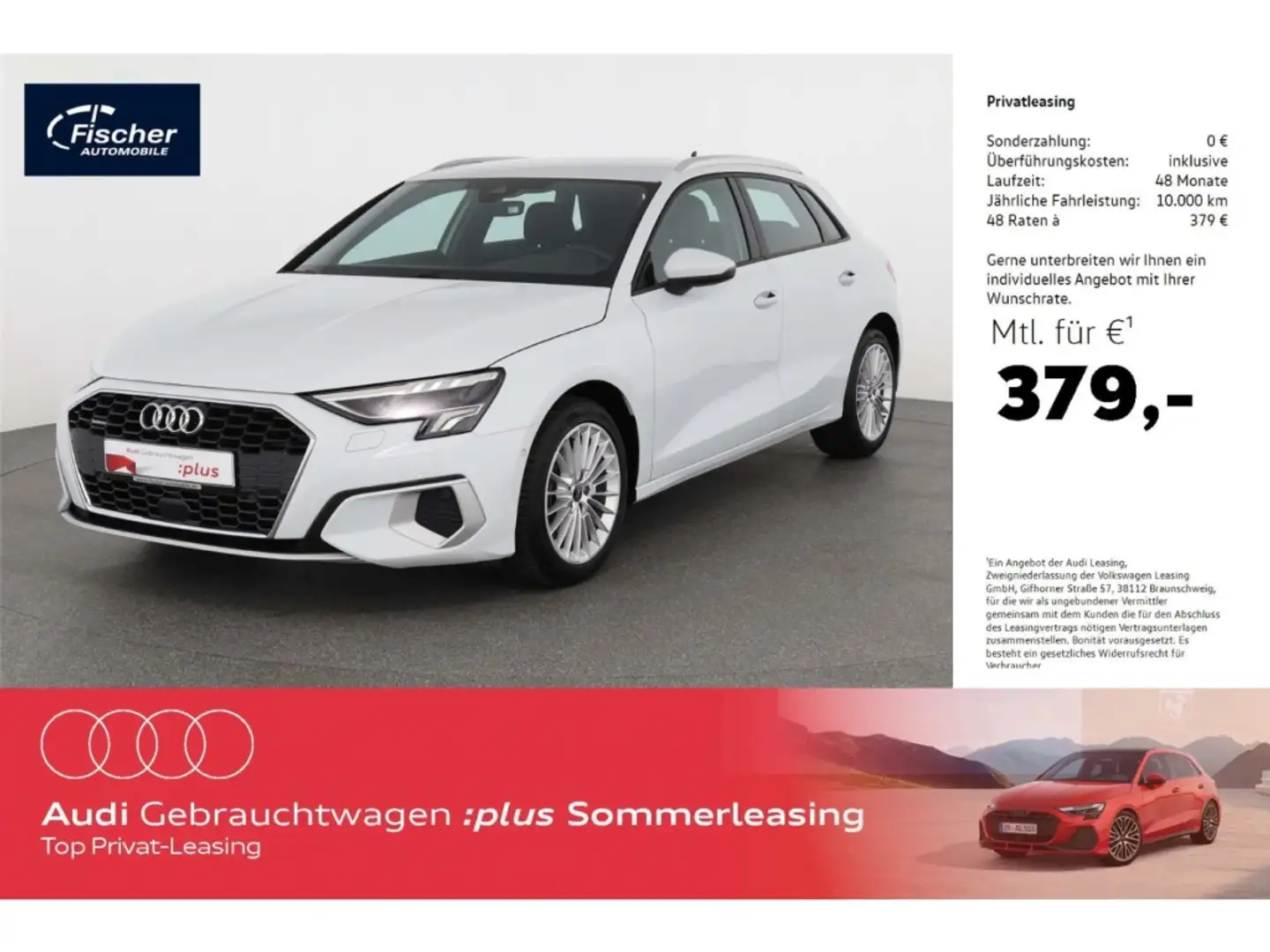 Audi A3 Sportback 40 TDI qu. advanced NAV/LED/Virt. Weiß - 1