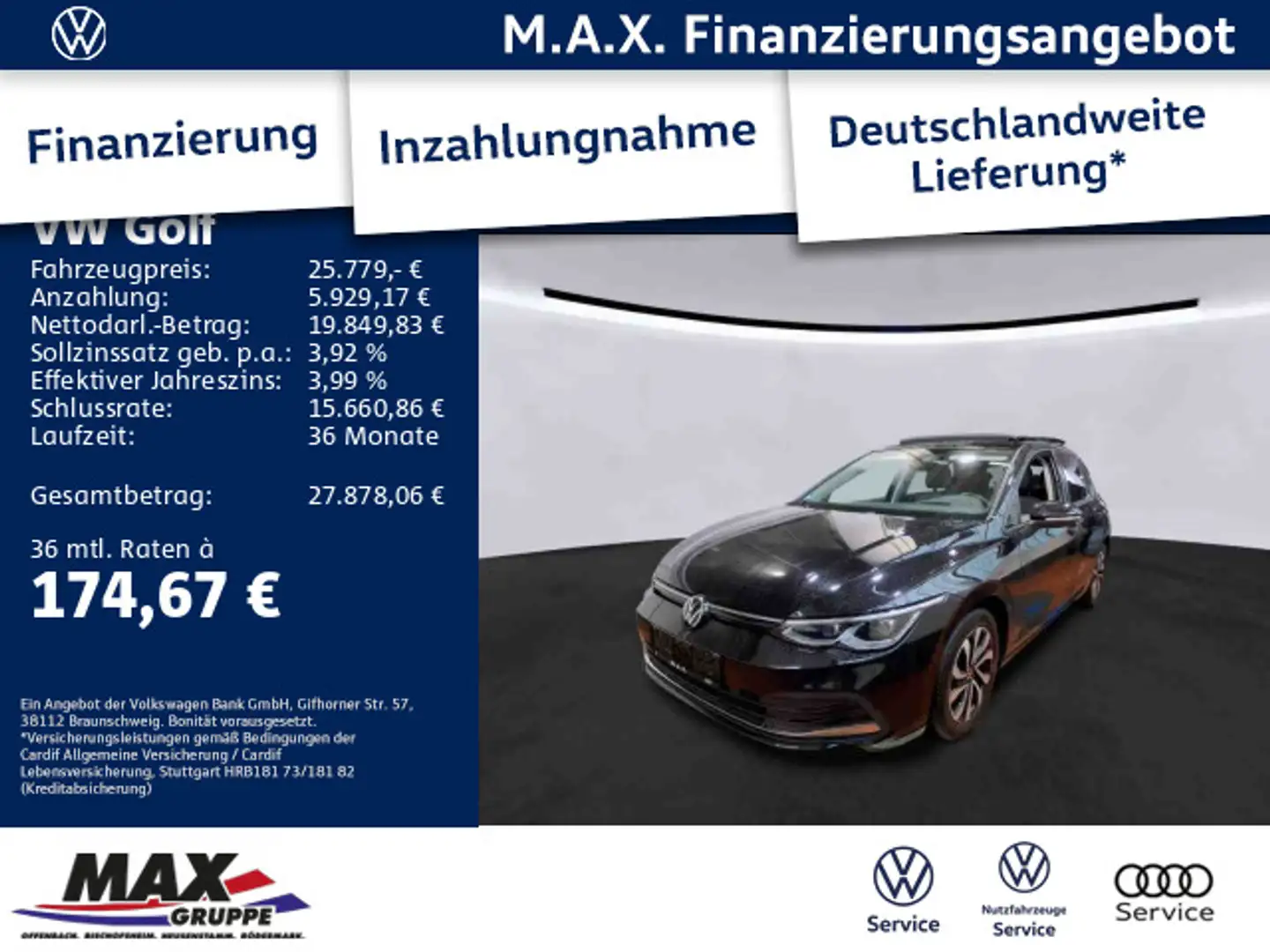 Volkswagen Golf VIII 2.0 TDI DSG ACTIVE AHK+IQ. LIGHT+PANO+ Negro - 1
