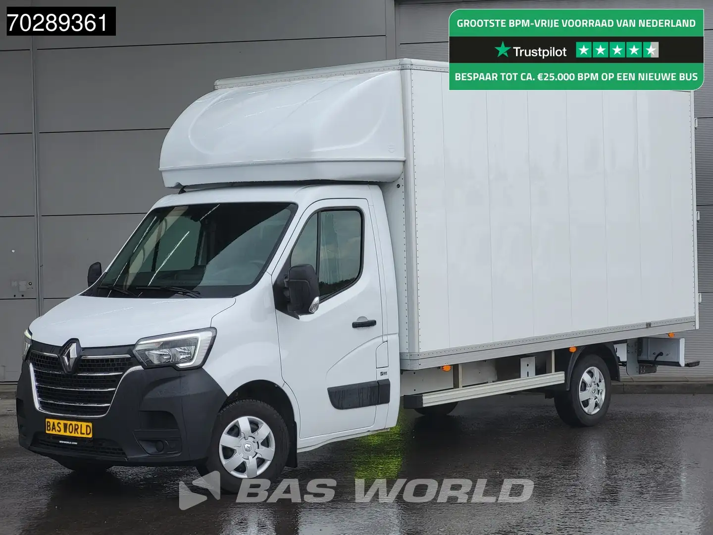 Renault Master 145PK Bakwagen Achterdeuren Navi LED Airco Euro6 M Wit - 1