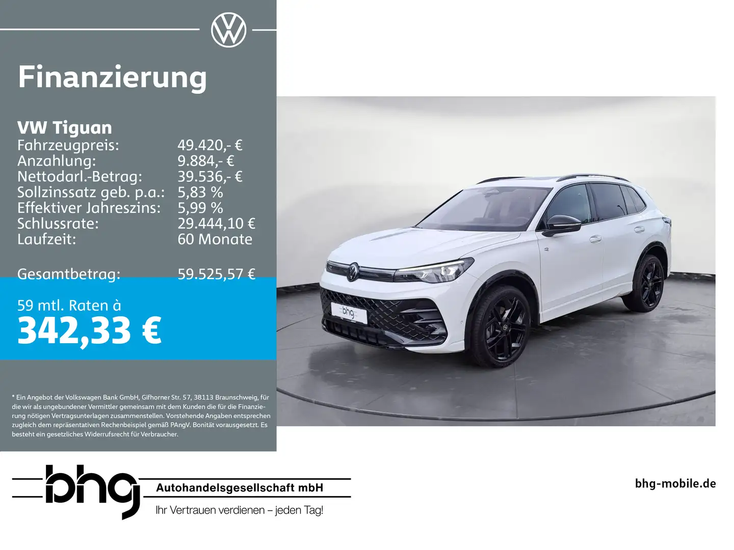 Volkswagen Tiguan 2.0 TDI SCR 4MOTION DSG R-Line Weiß - 1