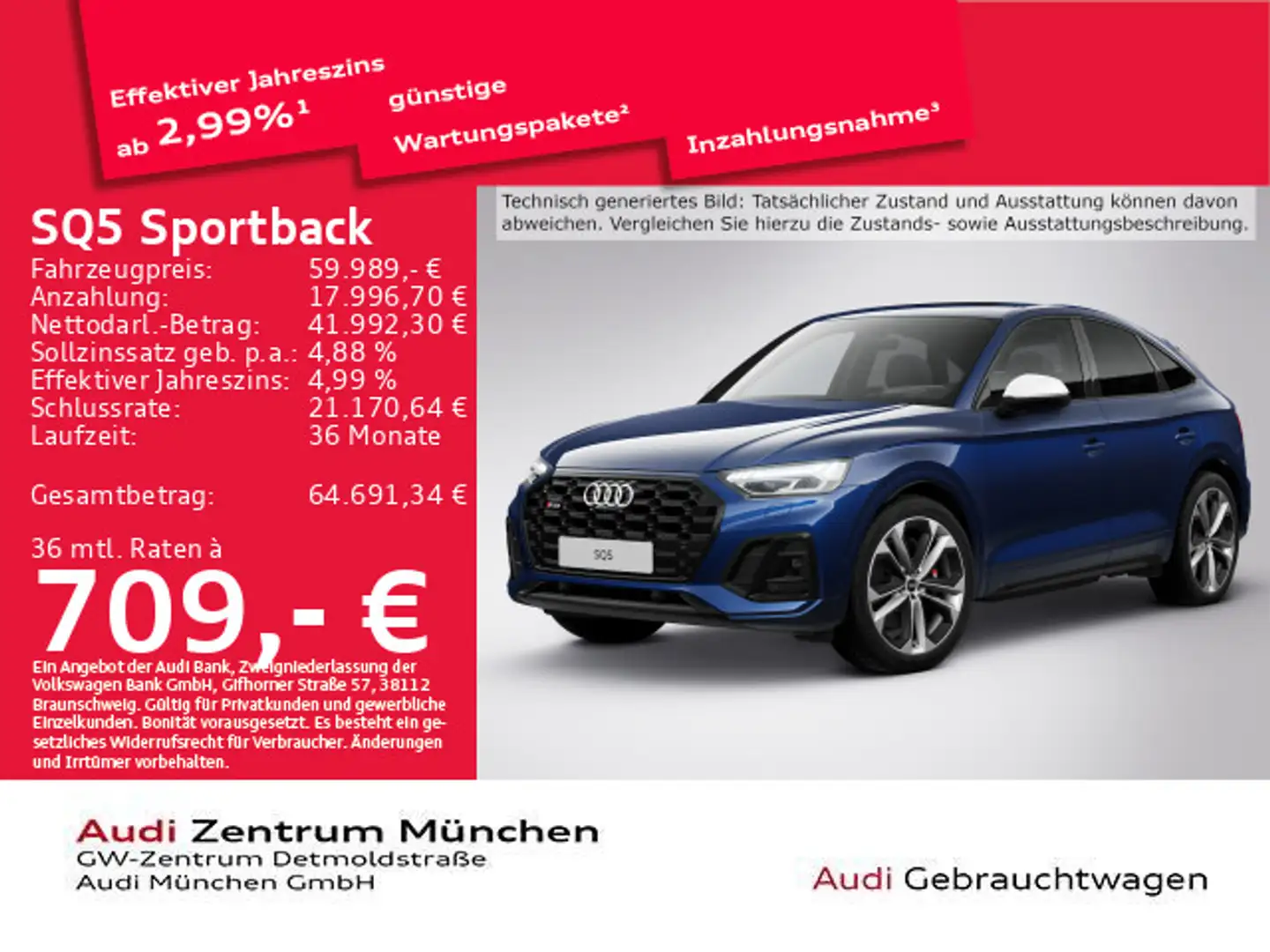 Audi SQ5 TDI Luftfed/B&O/Pano Blau - 1