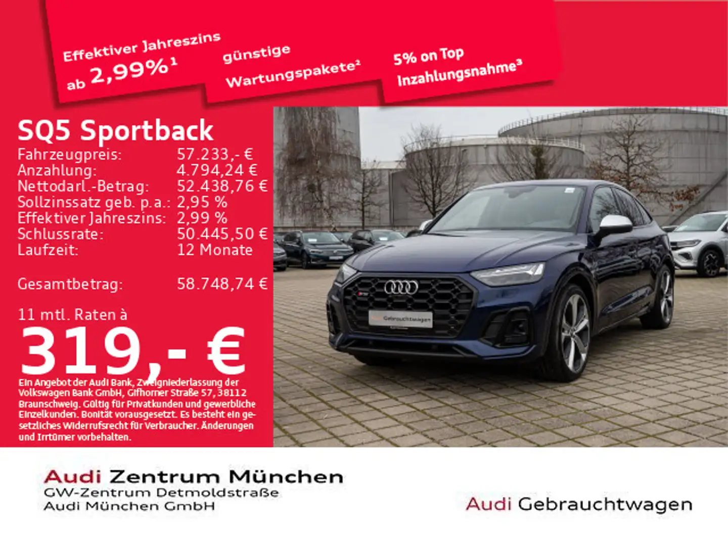 Audi SQ5 TDI Luftfed/B&O/Pano Blau - 1