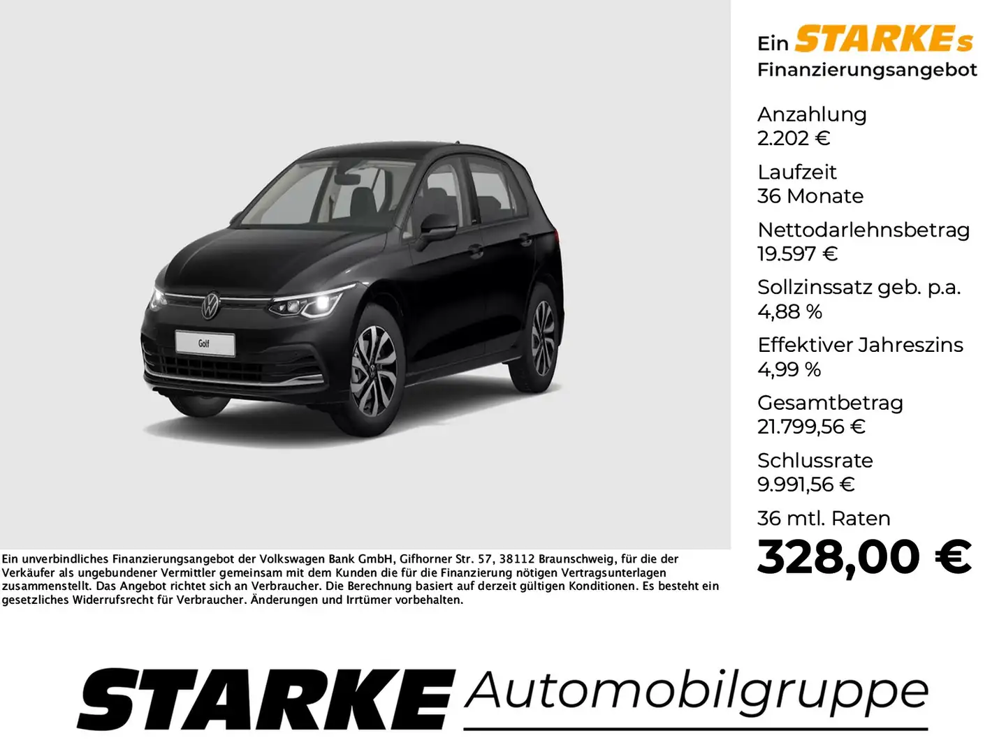 Volkswagen Golf 2.0 TDI DSG Active Schwarz - 1