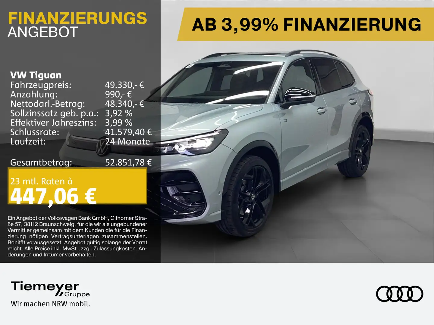 Volkswagen Tiguan 2.0 TDI 4M R-LINE PANO HuD ST.HEIZ HARMAN Silber - 1