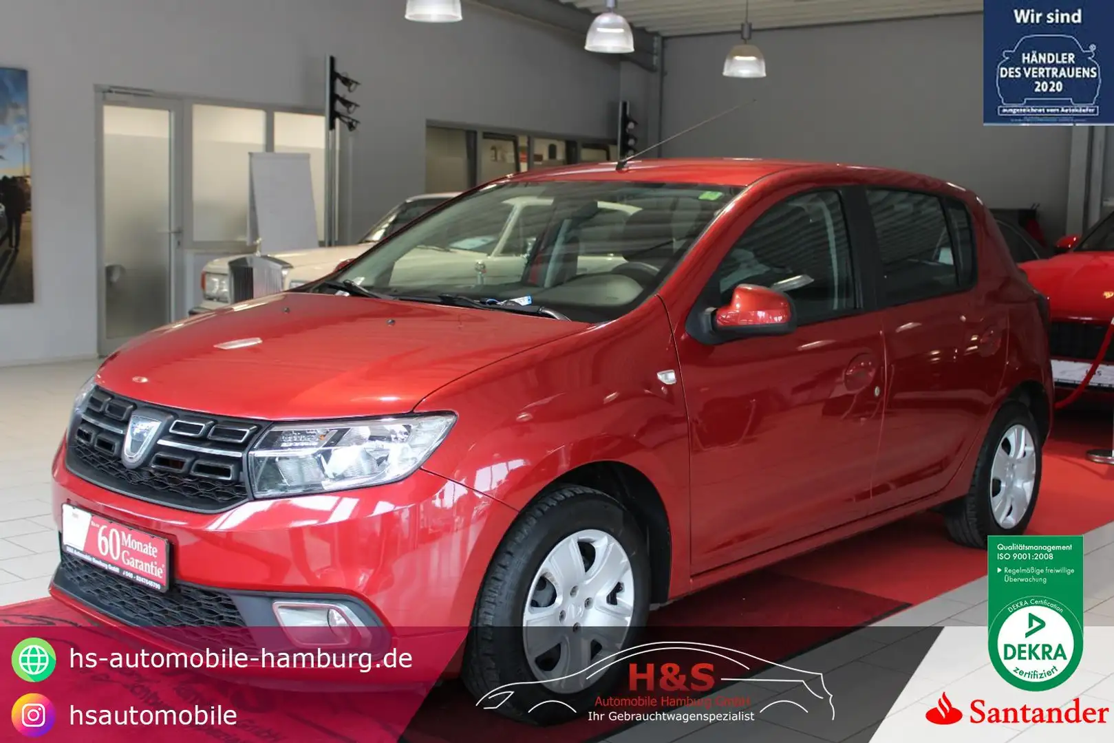 Dacia Sandero II TCe 90 S&S *TÜV-NEU/AUTOMATIK/KAMERA* Rot - 1