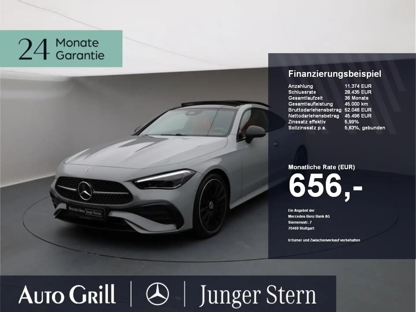 Mercedes-Benz CLE 220 d AMG Night 20 Zoll 360 Burm Pano AHK Grigio - 1
