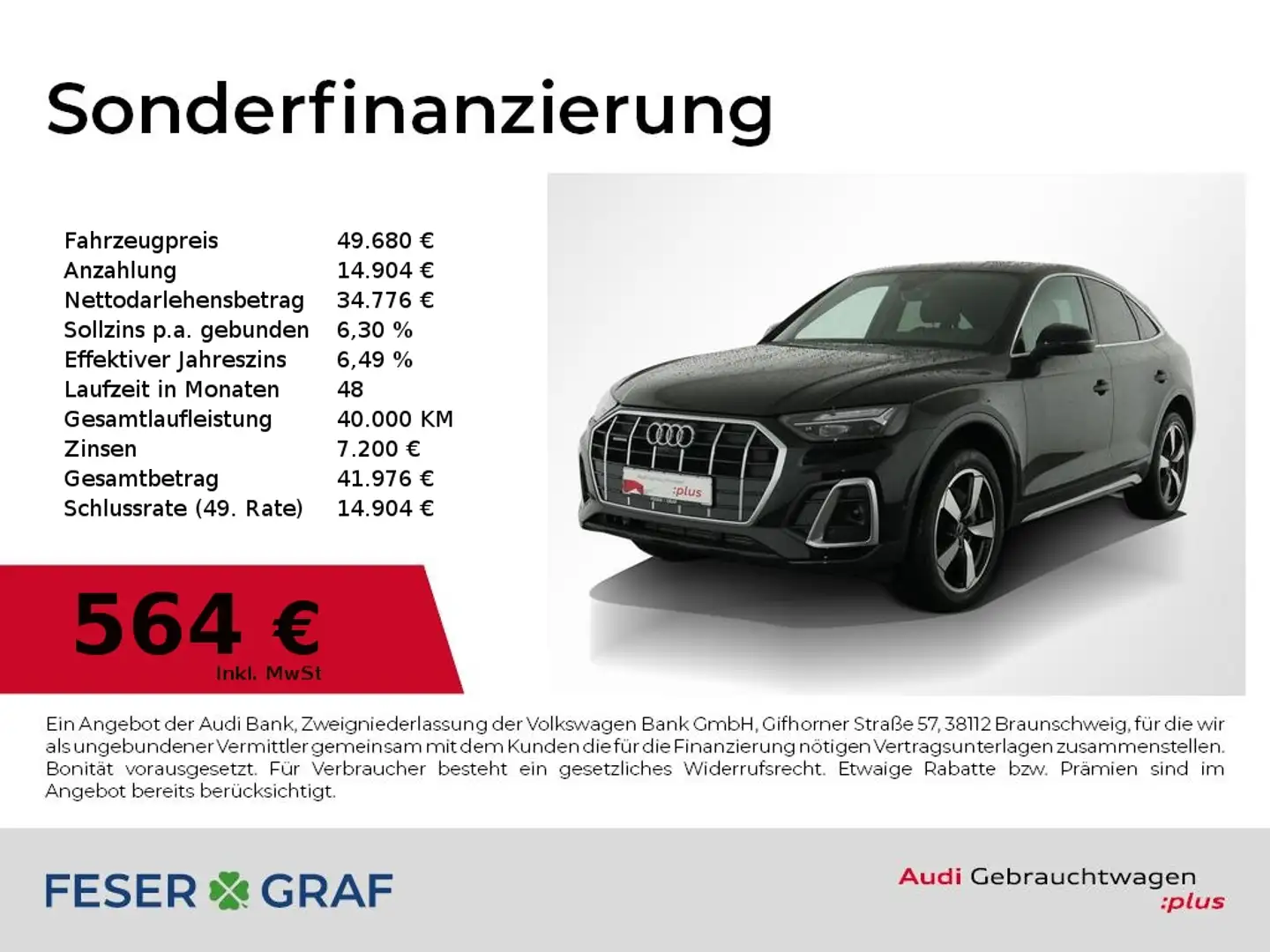 Audi Q5 Sportback 40 TFSI S line /360°/AHK/Sthzg Schwarz - 1