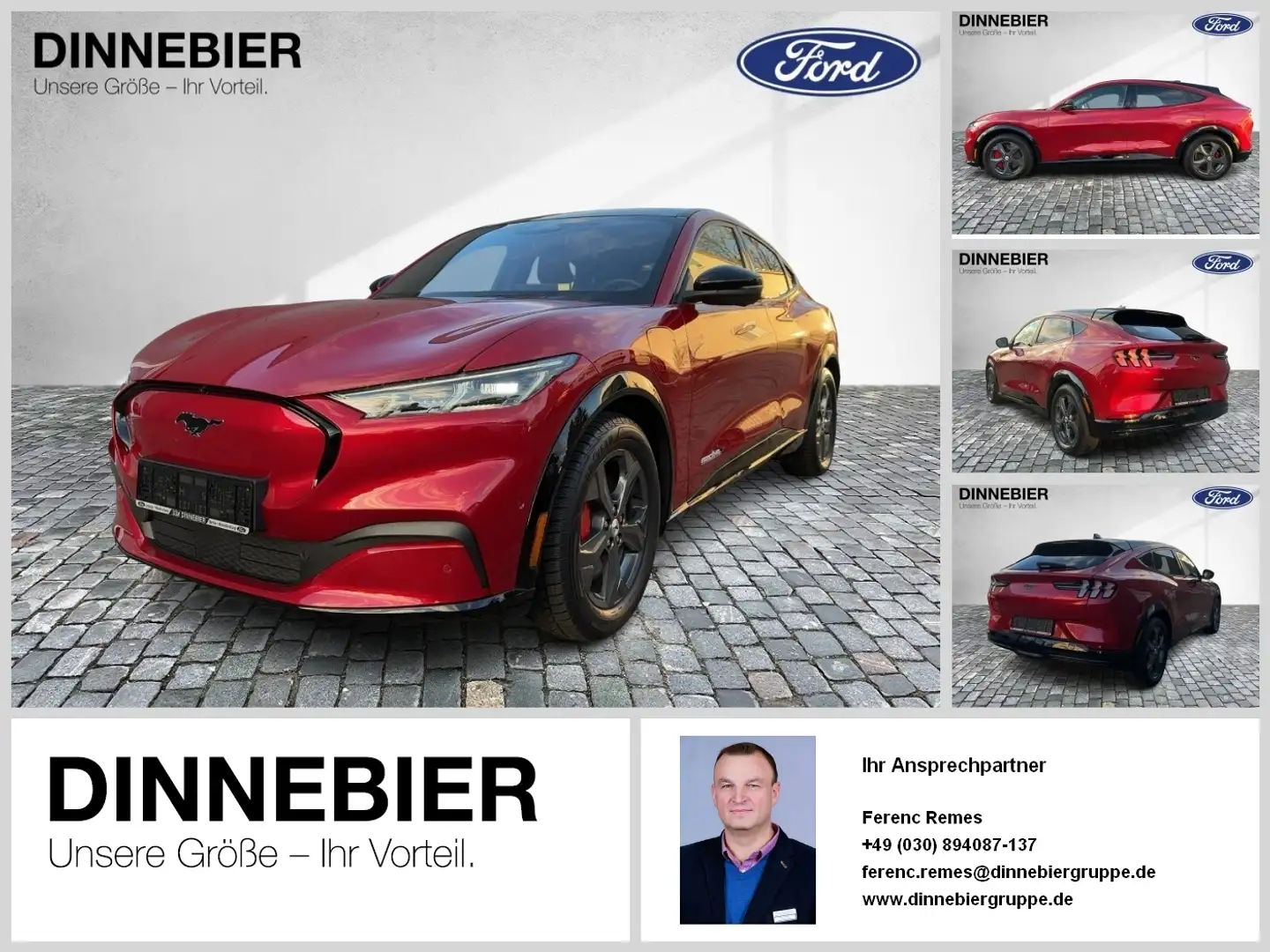 Ford Mustang Mach-E AWD Glasdach+LED+360°Kamera Rood - 1
