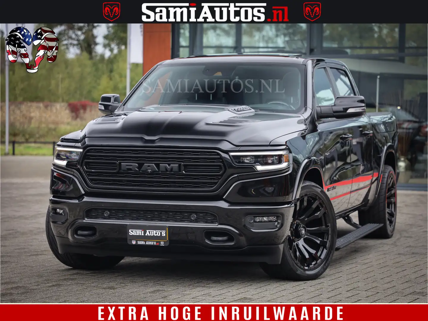 Dodge RAM 1500 LIMITED NIGHT | FEUL BLACK WHEELS | BOM VOL | Zwart - 1