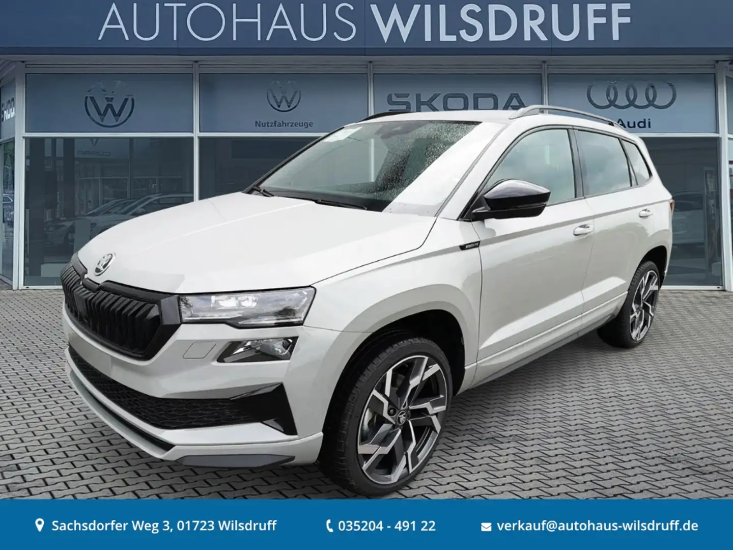 Skoda Karoq 1.5 TSi Sportline 19 Zoll AHK Matrix 360° Grau - 1