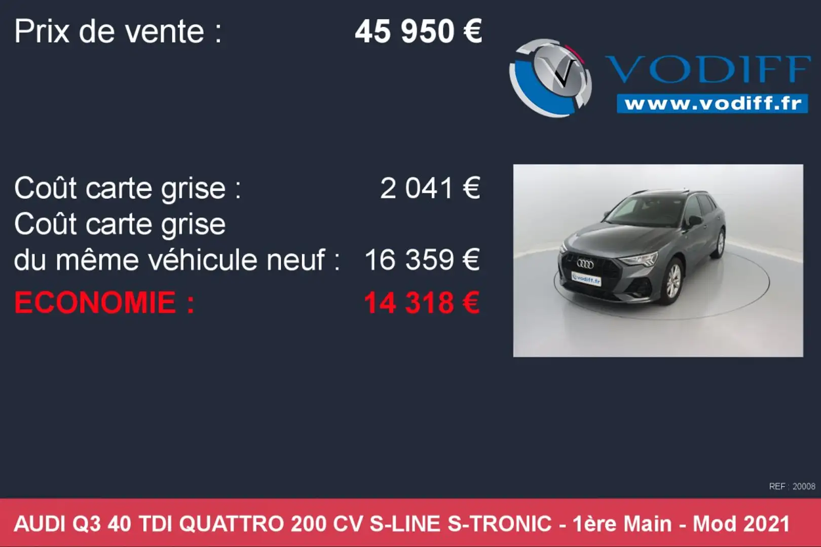 Audi Q3 40 TDI QUATTRO 200 CV S-LINE S-TRONIC Grigio - 2