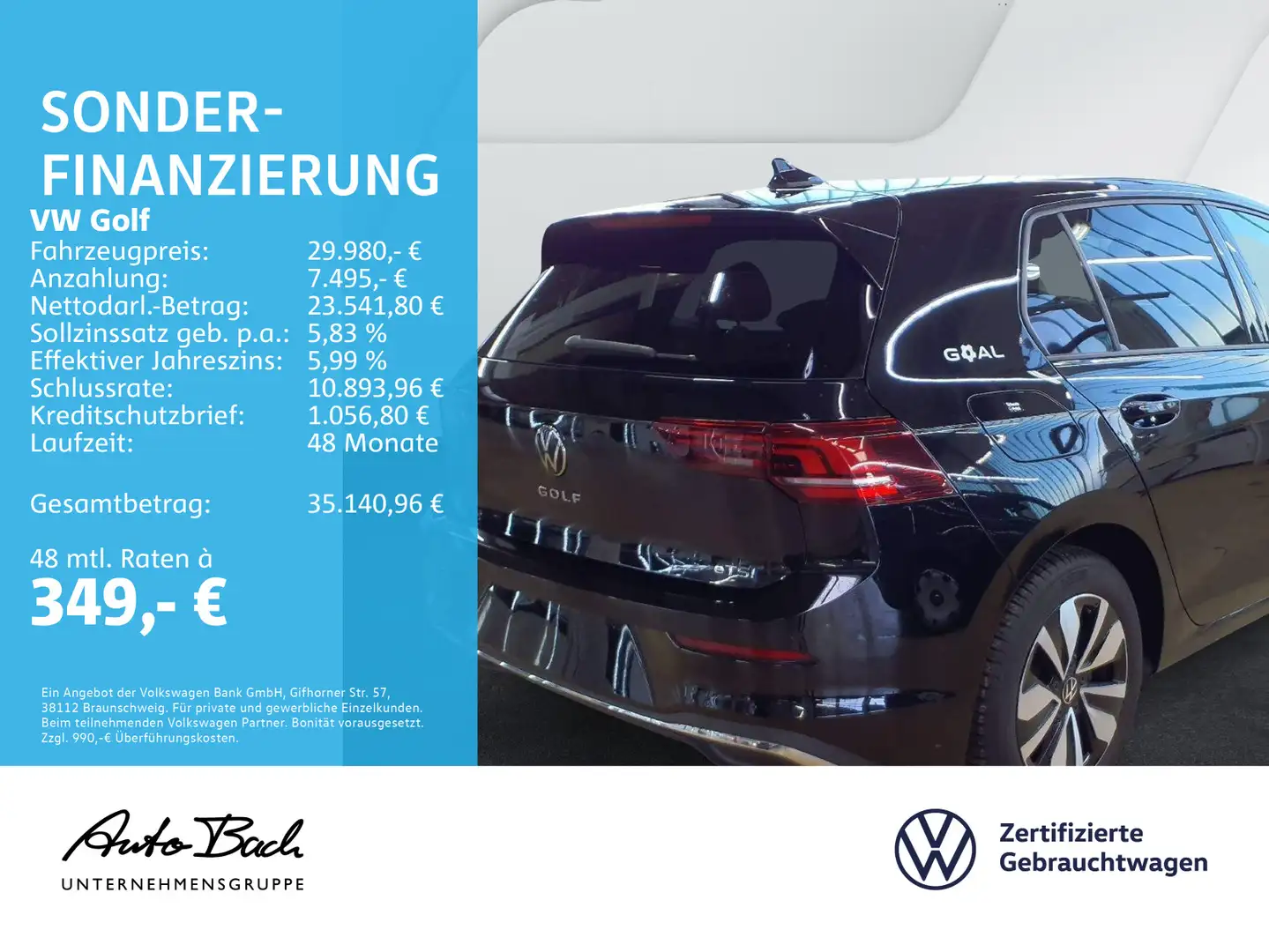 Volkswagen Golf 1.5 TSI DSG "Goal" Navi LED ACC EPH Sitzhzg Weiß - 2