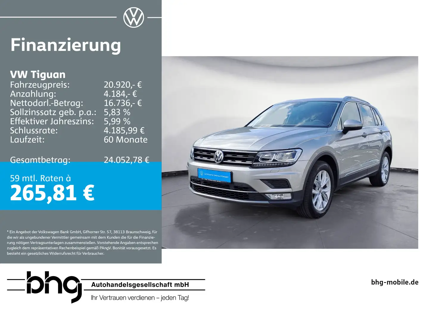 Volkswagen Tiguan 1.4 TSI DSG 4Motion Highline AHK Virtual Argent - 1