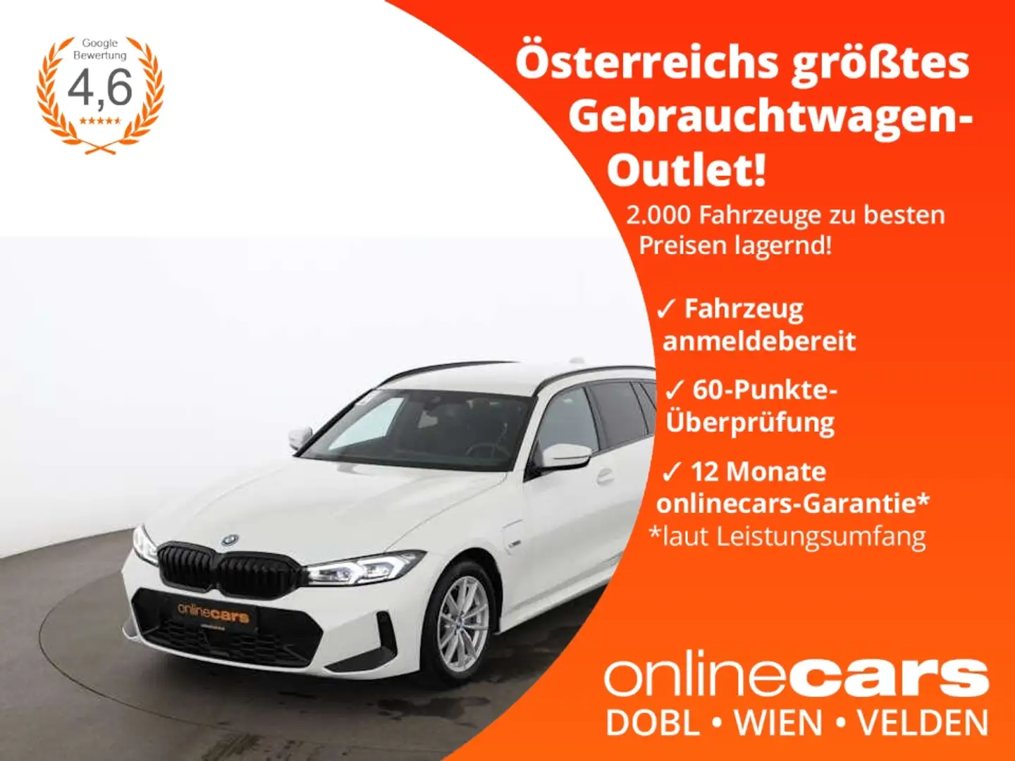 BMW 330 e Touring  M-Sport Aut LED RADAR NAVI LEDER Biały - 1