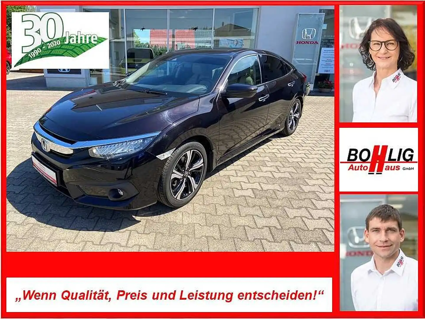 Honda Civic 1.5 i-VTEC Turbo Automatik Executive Zwart - 1