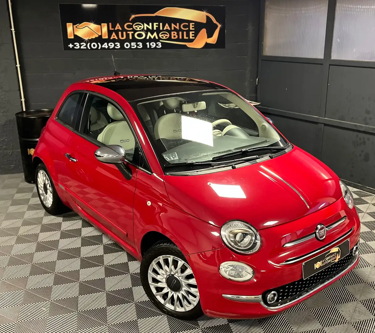 Fiat 500 1.2i Lounge 1er propriétaire garantie 12 mois Rouge - 1