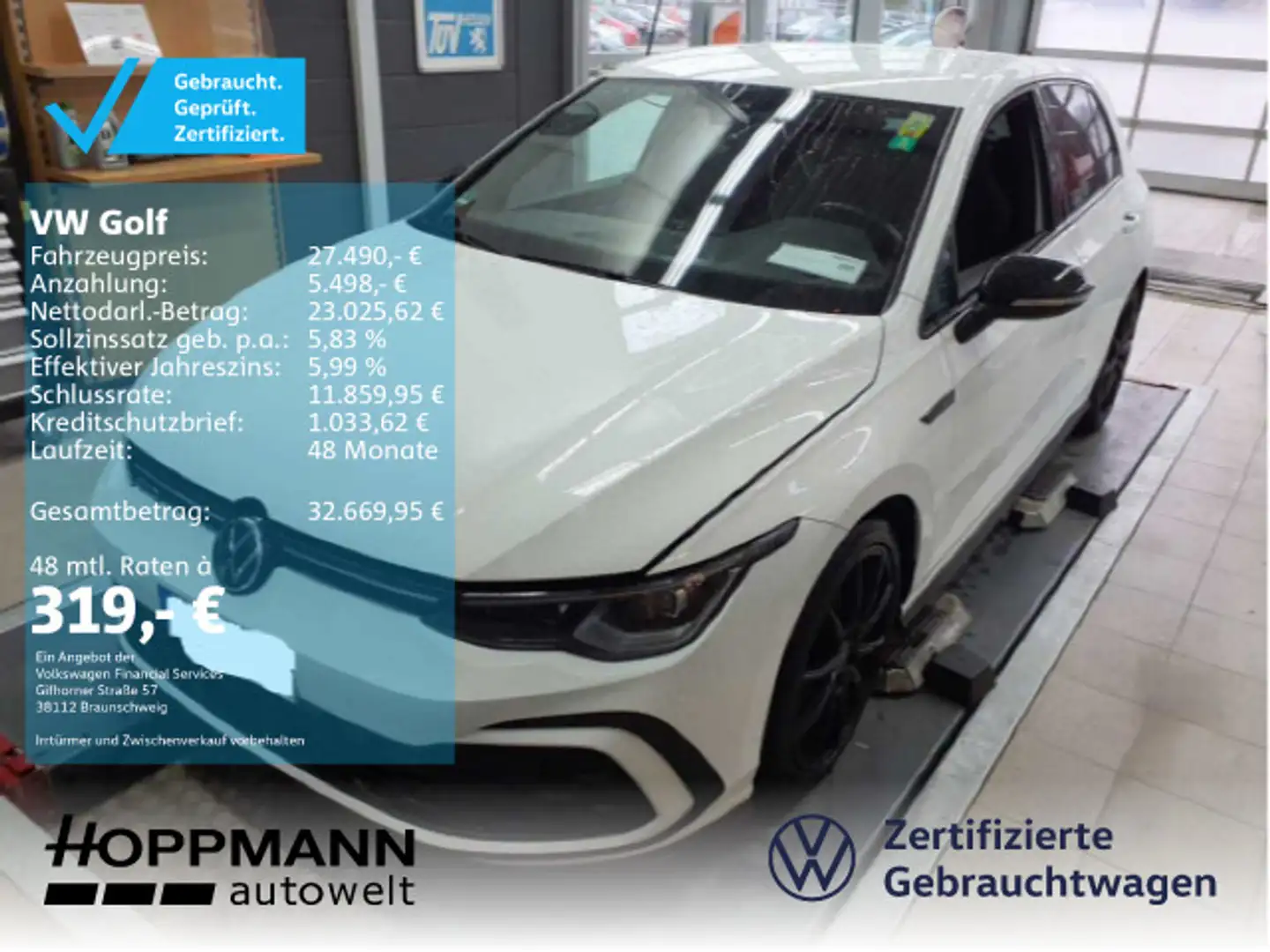 Volkswagen Golf VIII 2.0 TDI GTD DSG Black Front Assist LED Weiß - 1