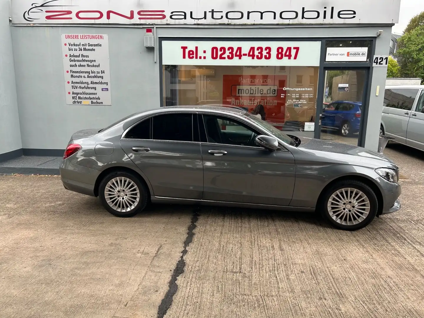 Mercedes-Benz C 180 Autom.+Navi+LED+BT+SHZ+Teilleder+ Gris - 1