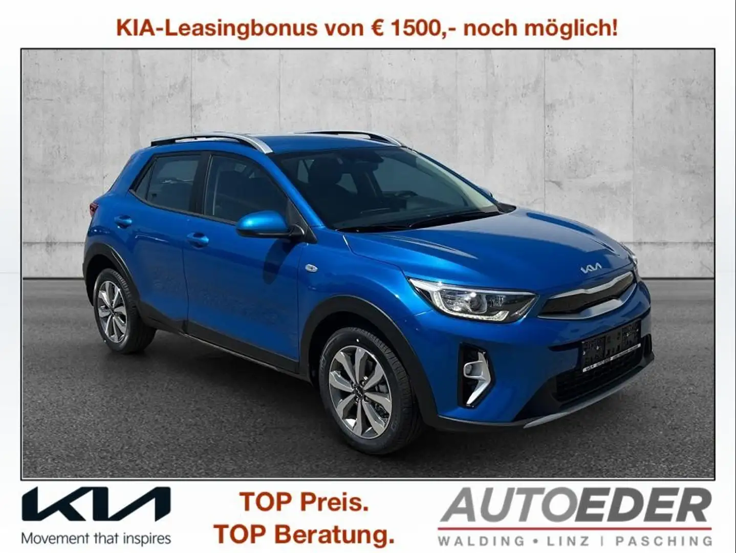 Kia Stonic 1,0 TGDI GPF ISG Silber DCT Aut. Blau - 1
