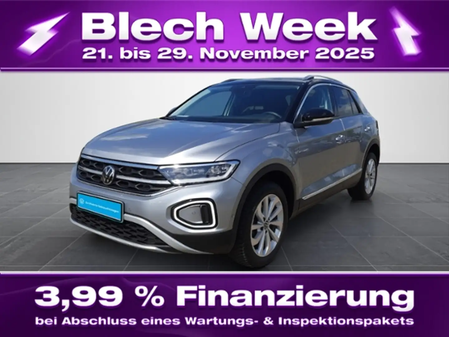 Volkswagen T-Roc 1.5TSI DSG Style LED+/AHK/Navi/ACC Silber - 1