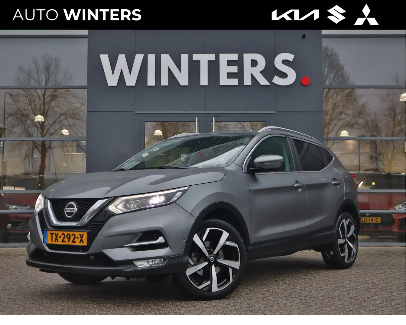 Nissan Qashqai 1.2 Tekna Navigatie | Bluetooth | Leder | Panorama Grijs - 1