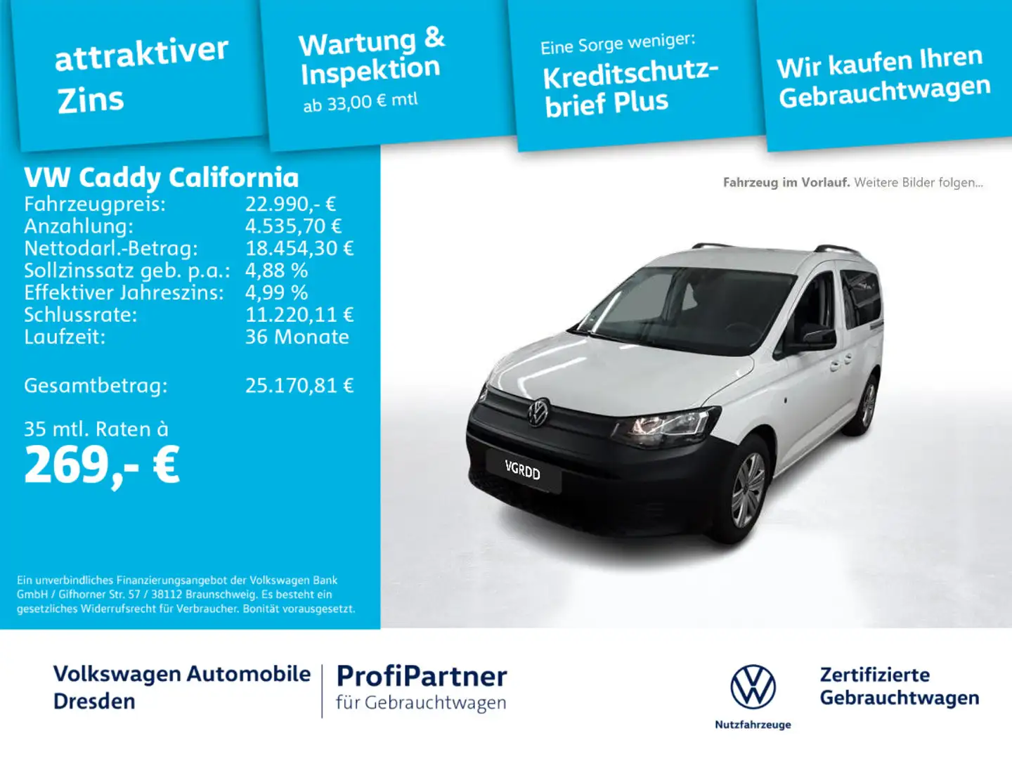 Volkswagen Caddy 2,0 TDI KLIMA STH APP SHZ PDC Weiß - 1