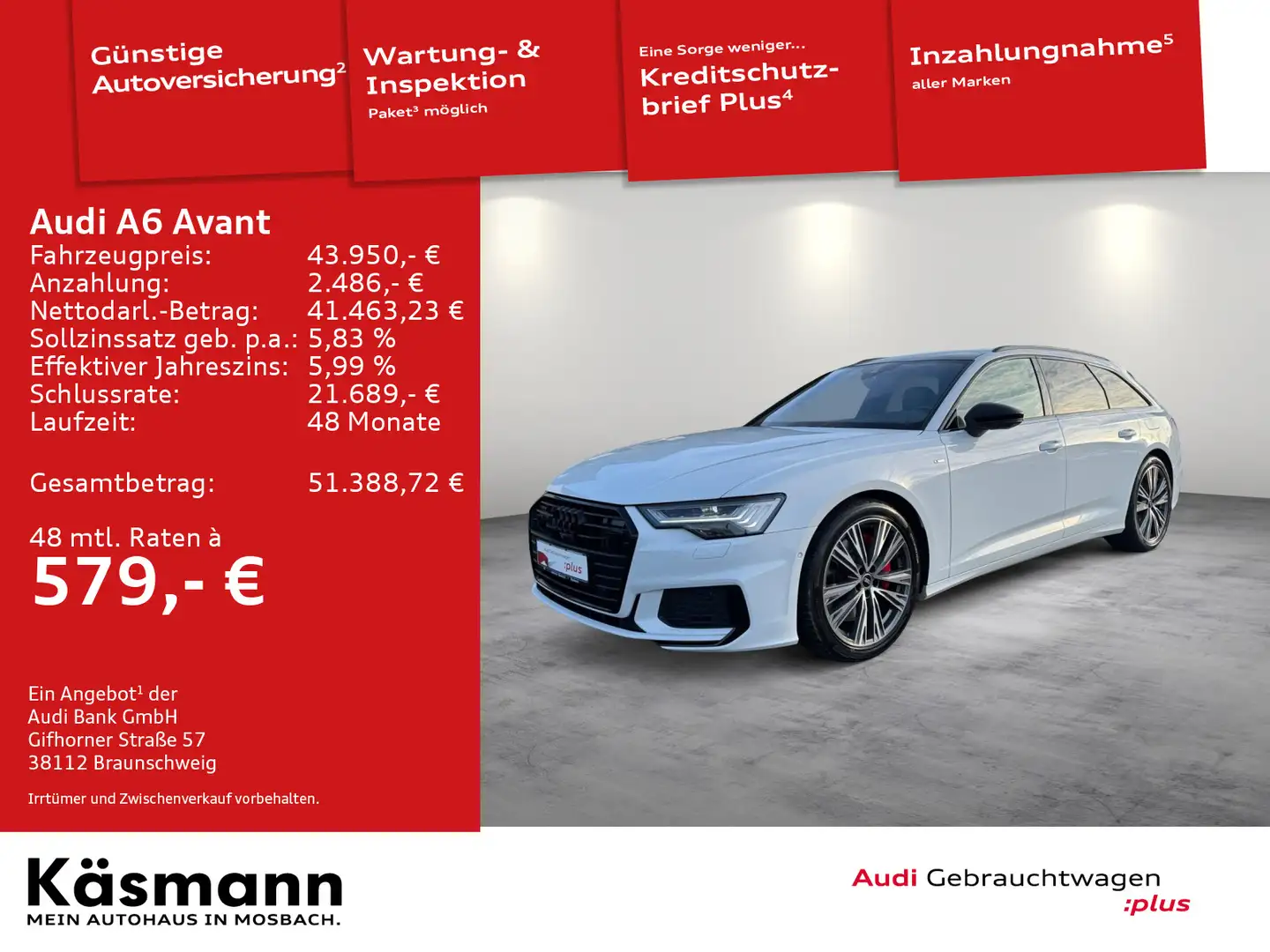 Audi A6 sport 55TFSIe qu S line HD-MATRIX 360° Weiß - 2