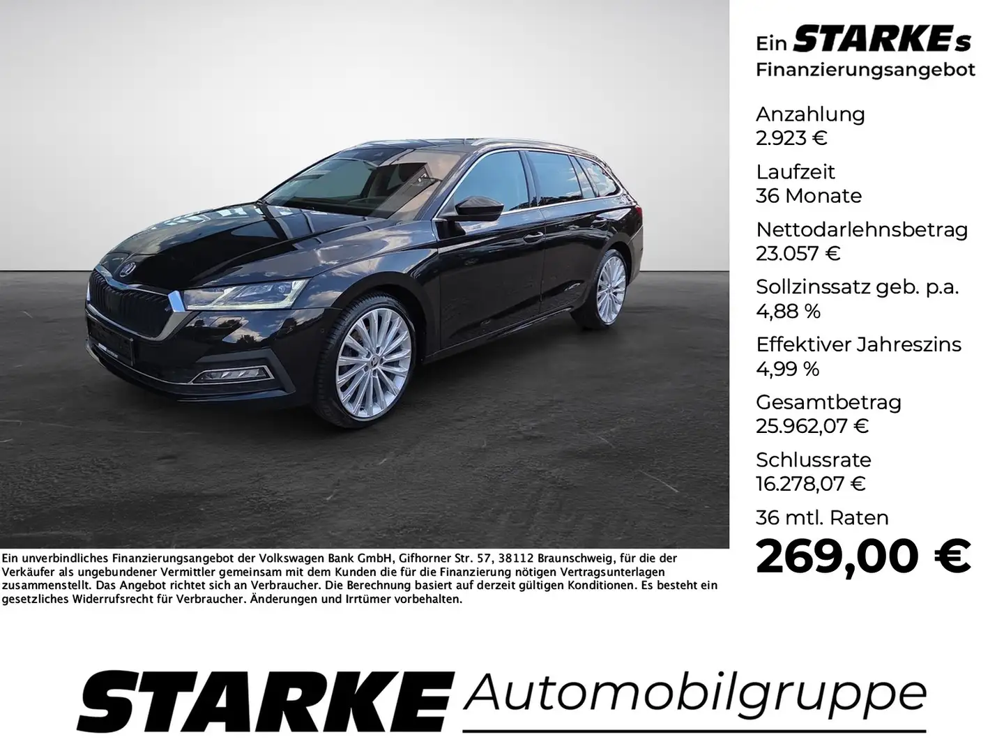 Skoda Octavia Combi 2.0 TDI 4x4 Style LED AHK Leder Navi Sitz... Noir - 1