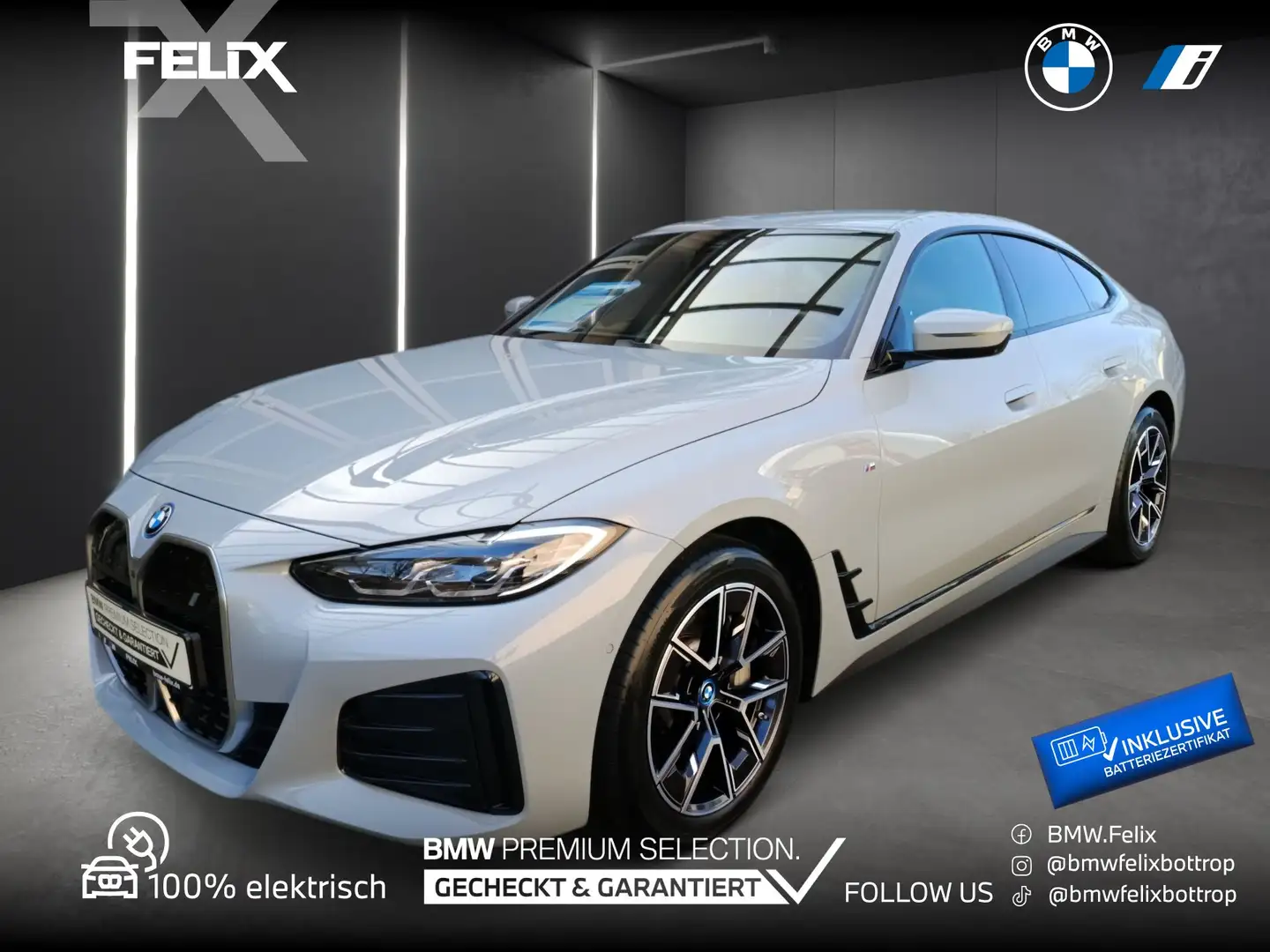 BMW i4 eDrive40 M SPORTPAKET+LIVE COCKPIT PRO+ANH.KUPPLUN Grey - 1