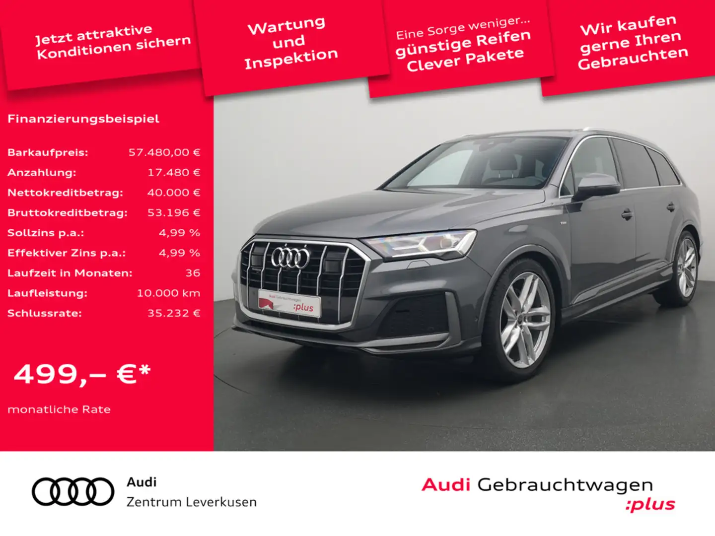 Audi Q7 competition PANO B&O LUFT AHK ACC NAVI LED Grau - 1
