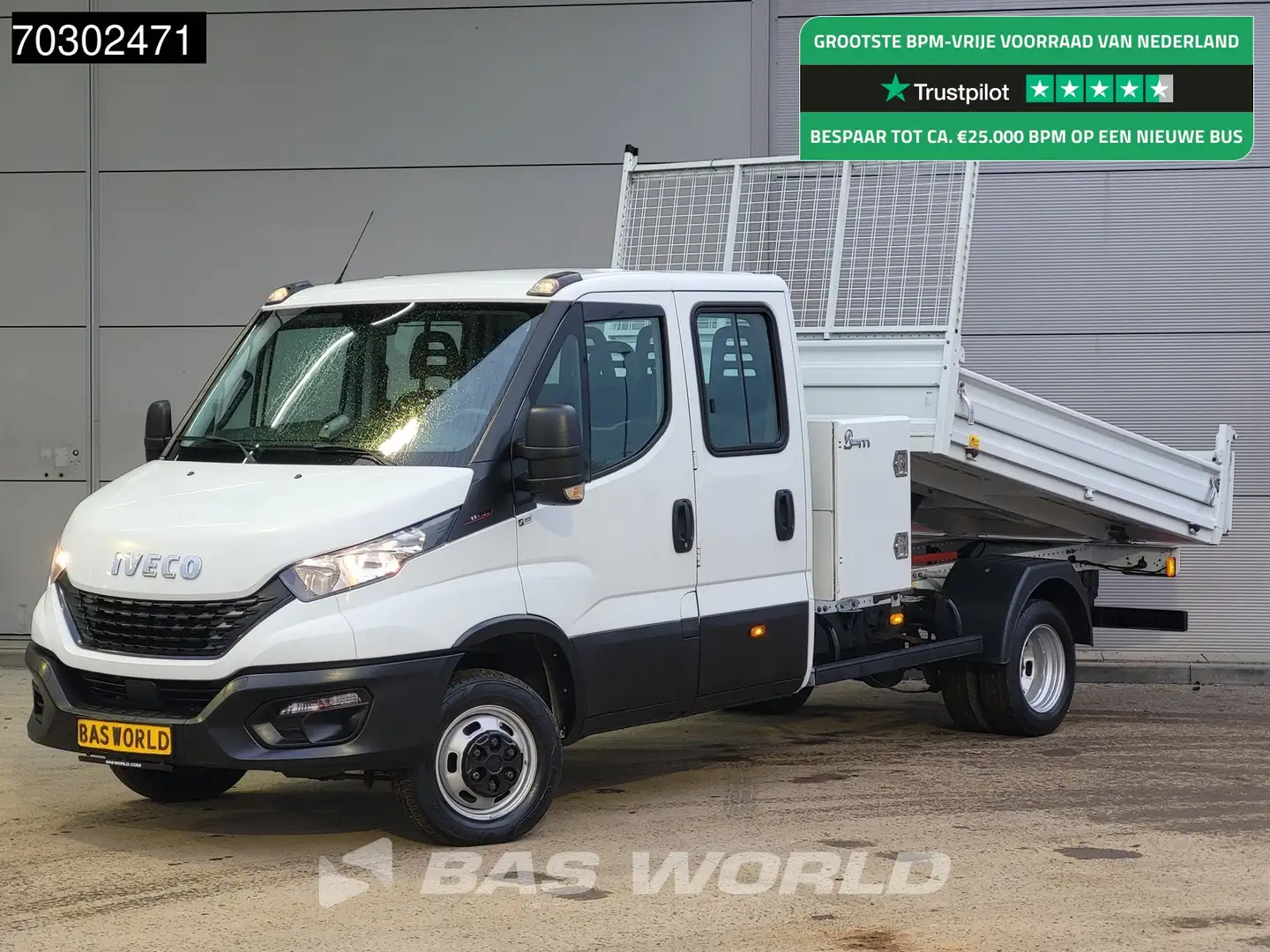 Iveco Daily 35C16 3.0L Kipper met Kist Dubbel Cabine Dubbelluc Blanc - 1