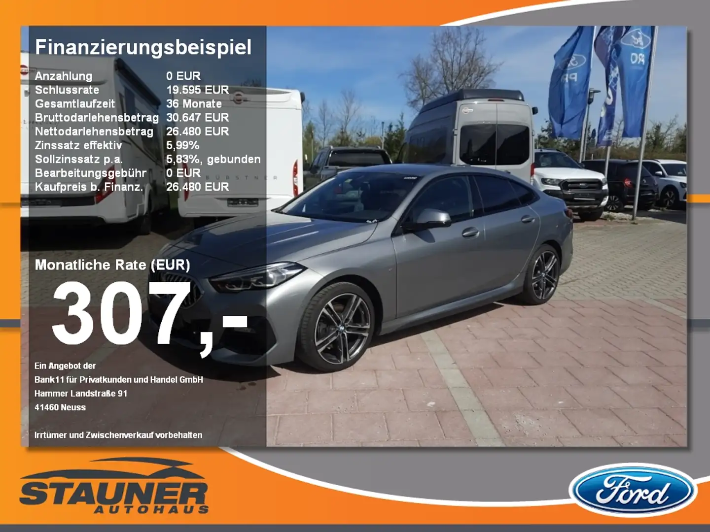 BMW 218 i Gran Coupe M-Sport Navi LED AHK Kamera Gris - 1