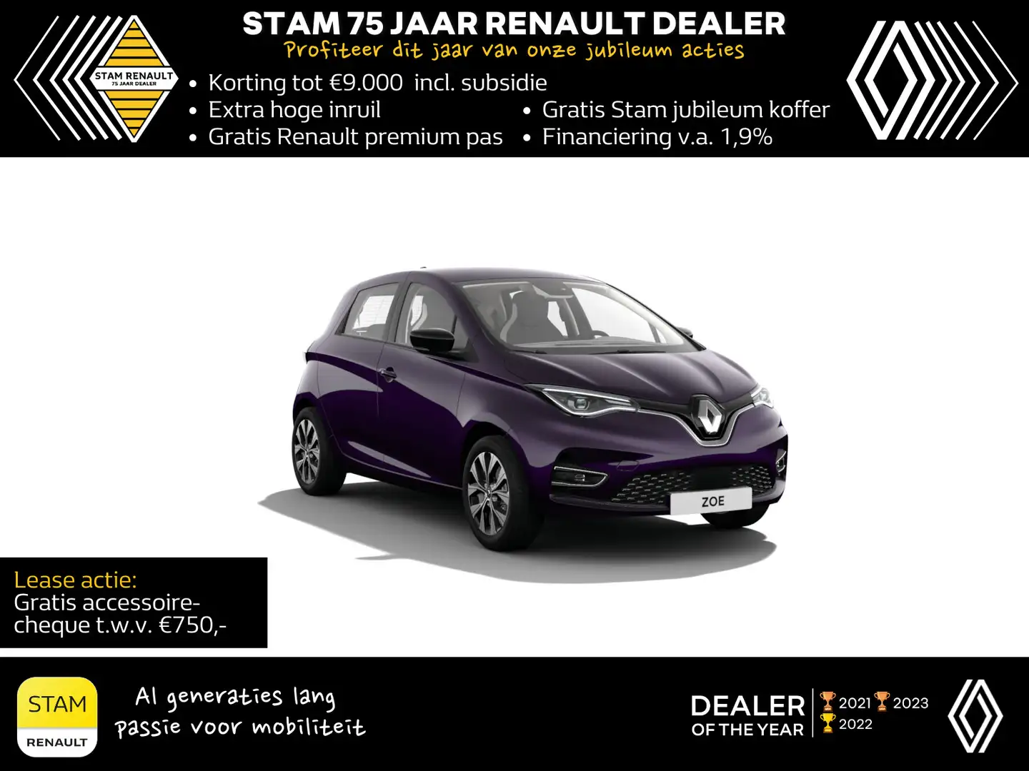 Renault ZOE E-TECH Electric R135 1AT Evolution Automatisch | P Paars - 1