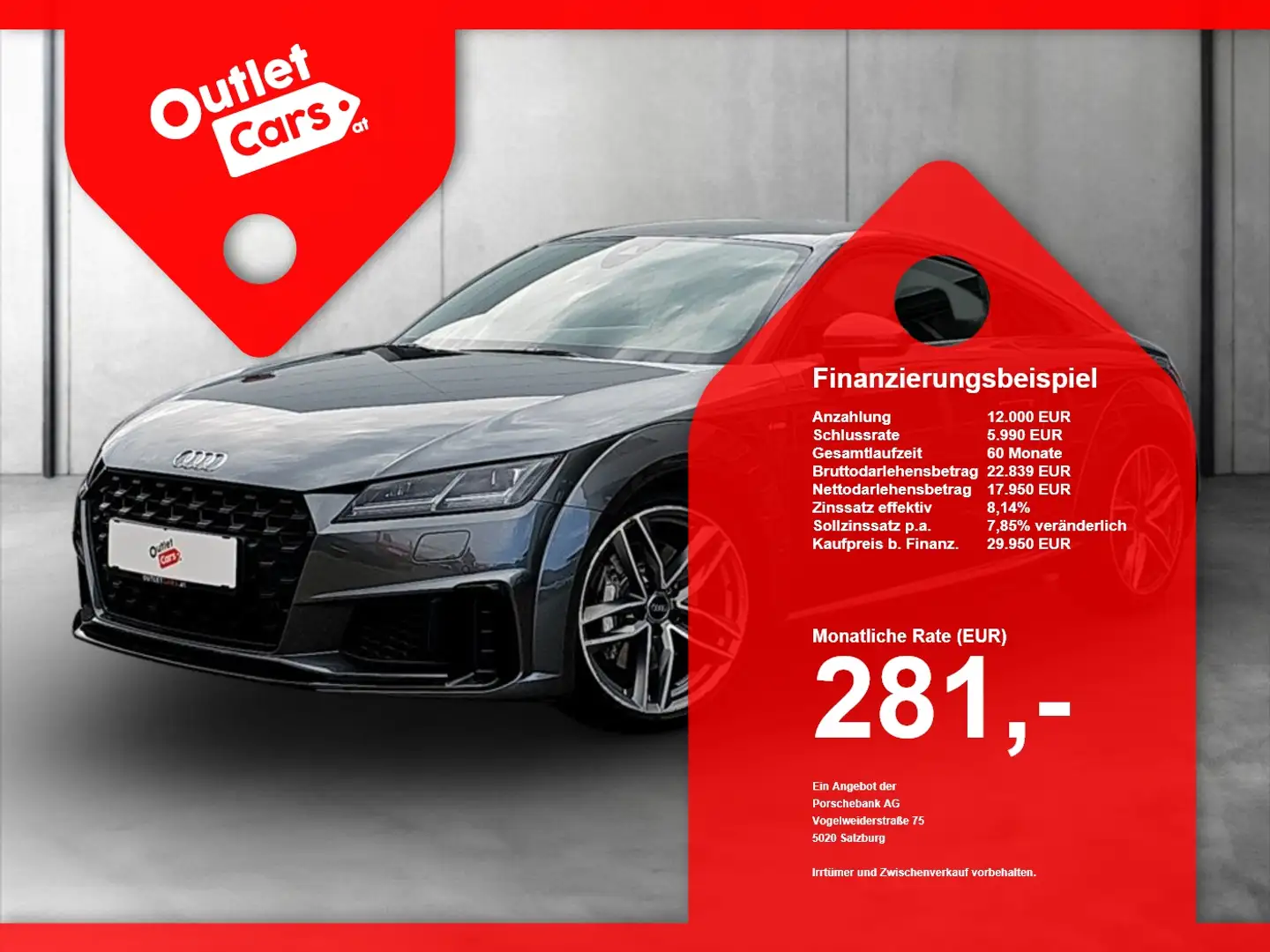Audi TT Coupe 45 TFSI Aut. S-Line+LED+NAVI+RFK+Sportp. Grau - 1