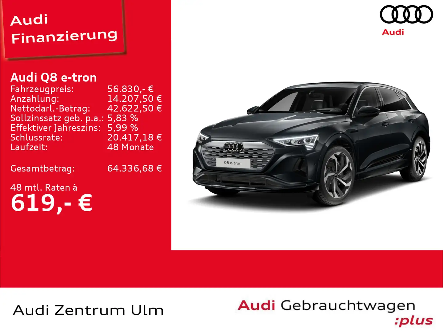 Audi Q8 e-tron 55 quattro advanced Grau - 1