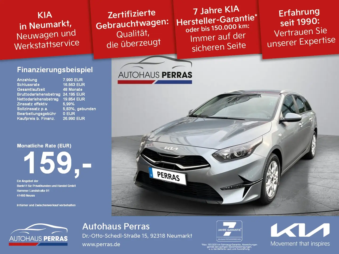 Kia Ceed SW / cee'd SW Ceed SW 1.5T DCT7 Vision Navi Komfort-Paket Komfor Silber - 1