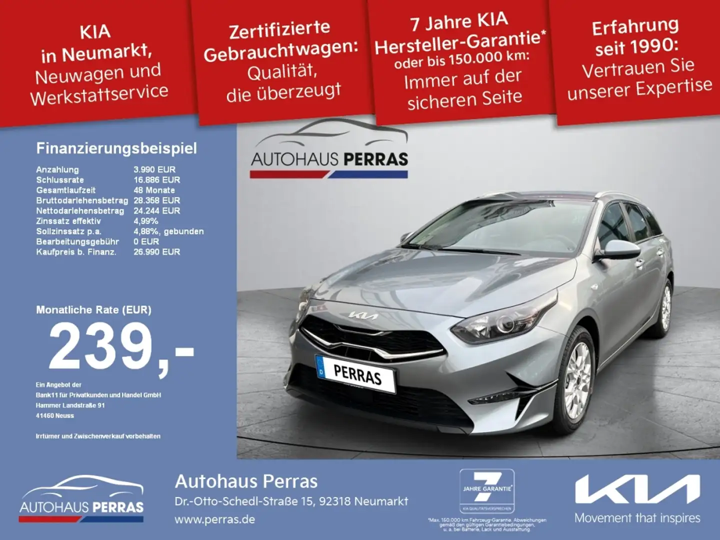 Kia Ceed SW / cee'd SW Ceed SW 1.5T DCT7 Vision Navi Komfort-Paket Komfor Silber - 1