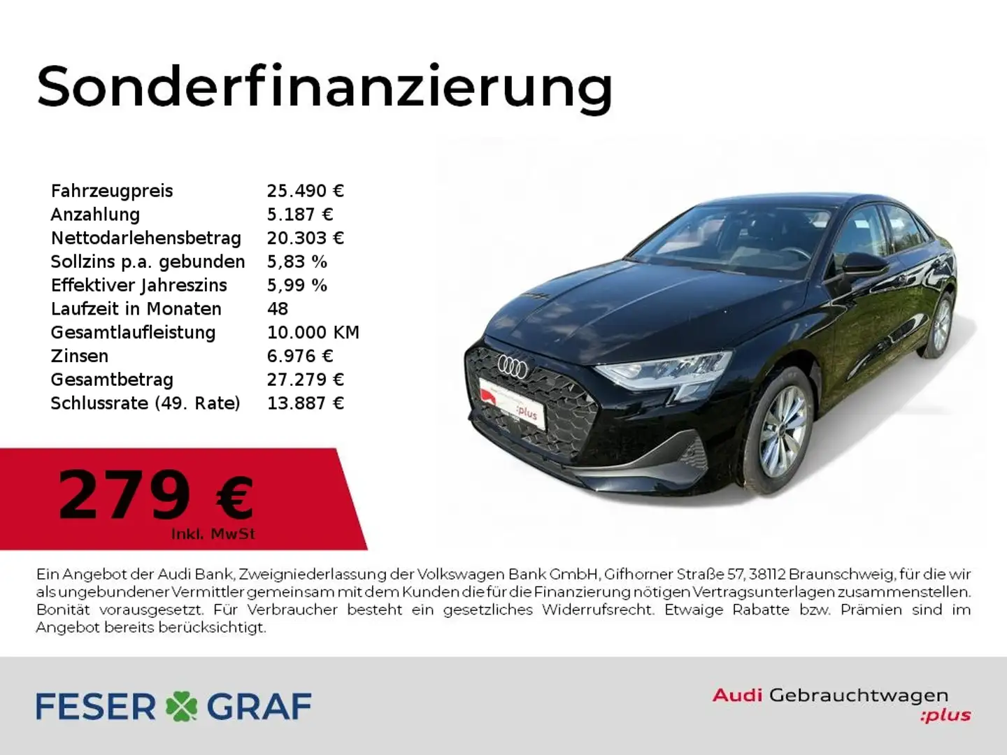 Audi A3 Limousine 30 TFSI Aut. LED*SHZ*CarPlay*Klima+ Schwarz - 1