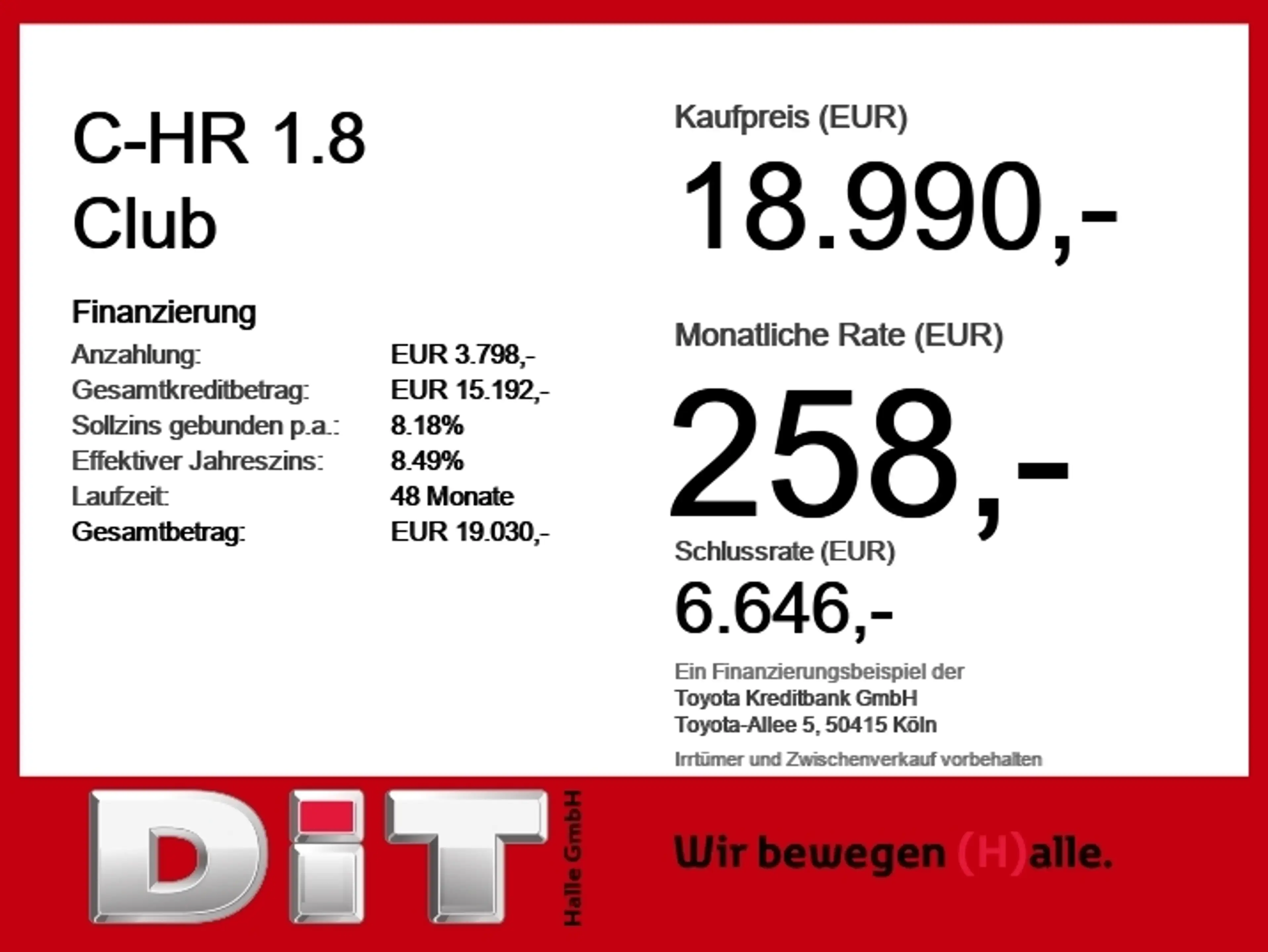 Toyota C-HR 1.8 Club Klima Kamera Sitzheizung Tempomat — photo 6