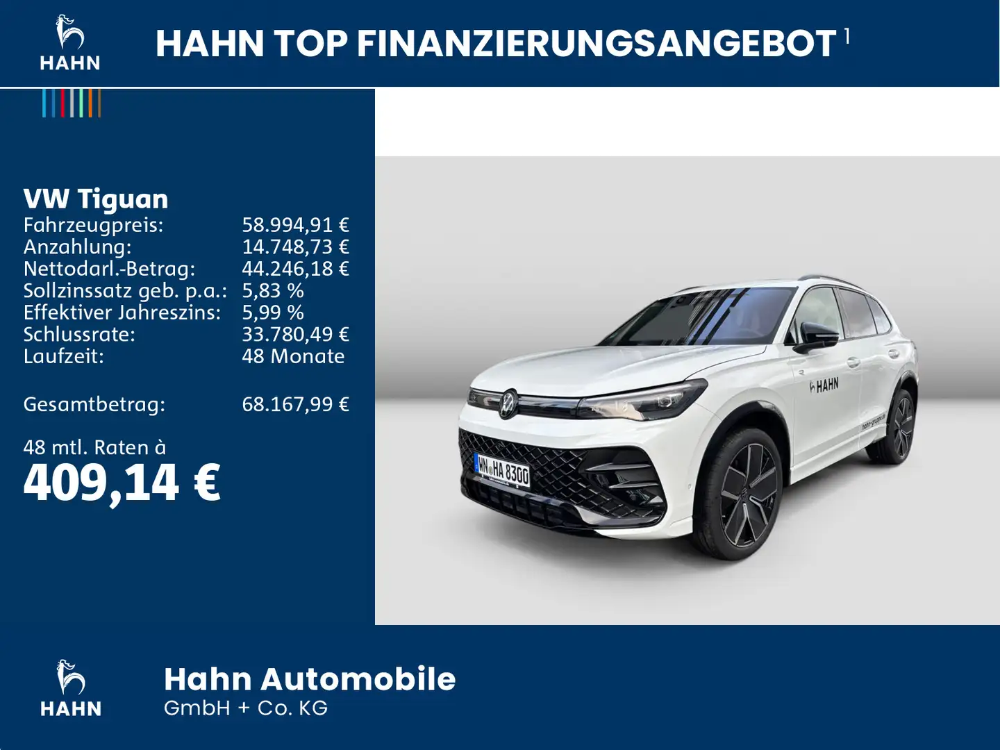 Volkswagen Tiguan R-Line 2,0 l TDI SCR 4MOTION 142 Weiß - 2