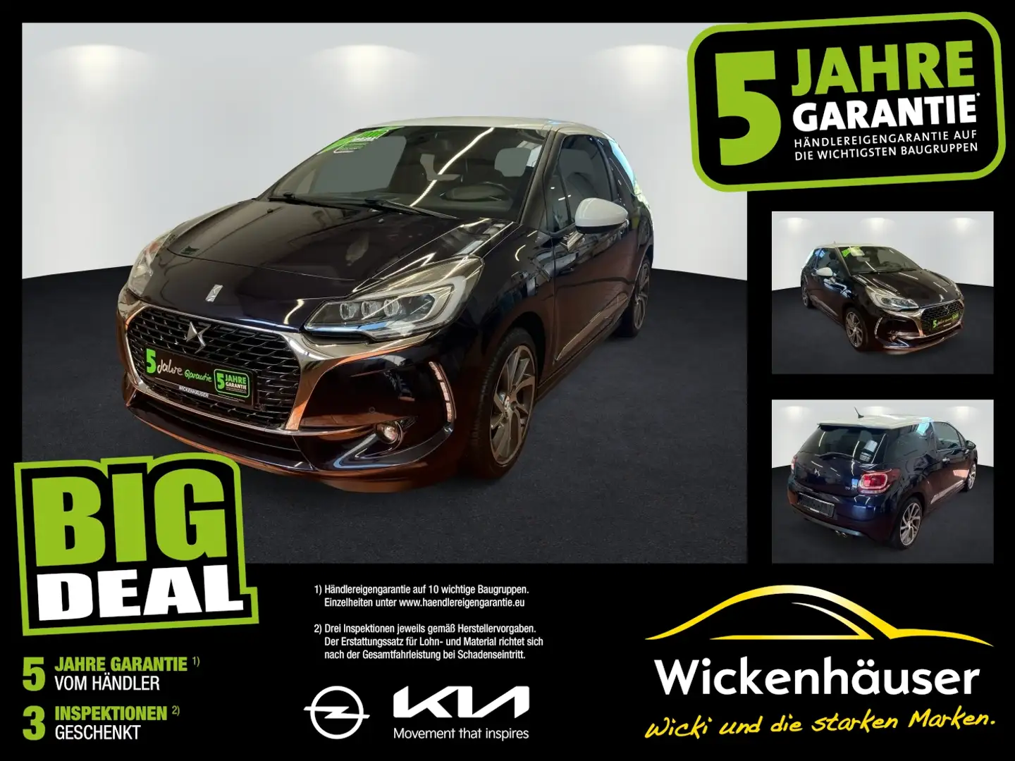 DS Automobiles DS 3 DS3 1.6 BlueHDi 120 Sport Chic Leder Navi Kamera Bleu - 1
