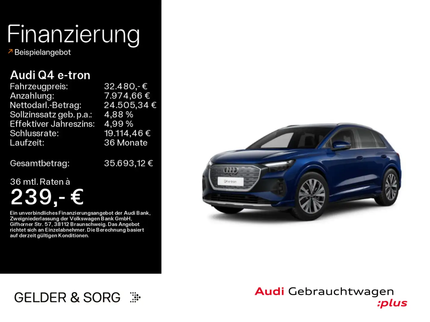 Audi Q4 e-tron 40 Int. S line*RFK*ACC*Navi*SZH Bleu - 1