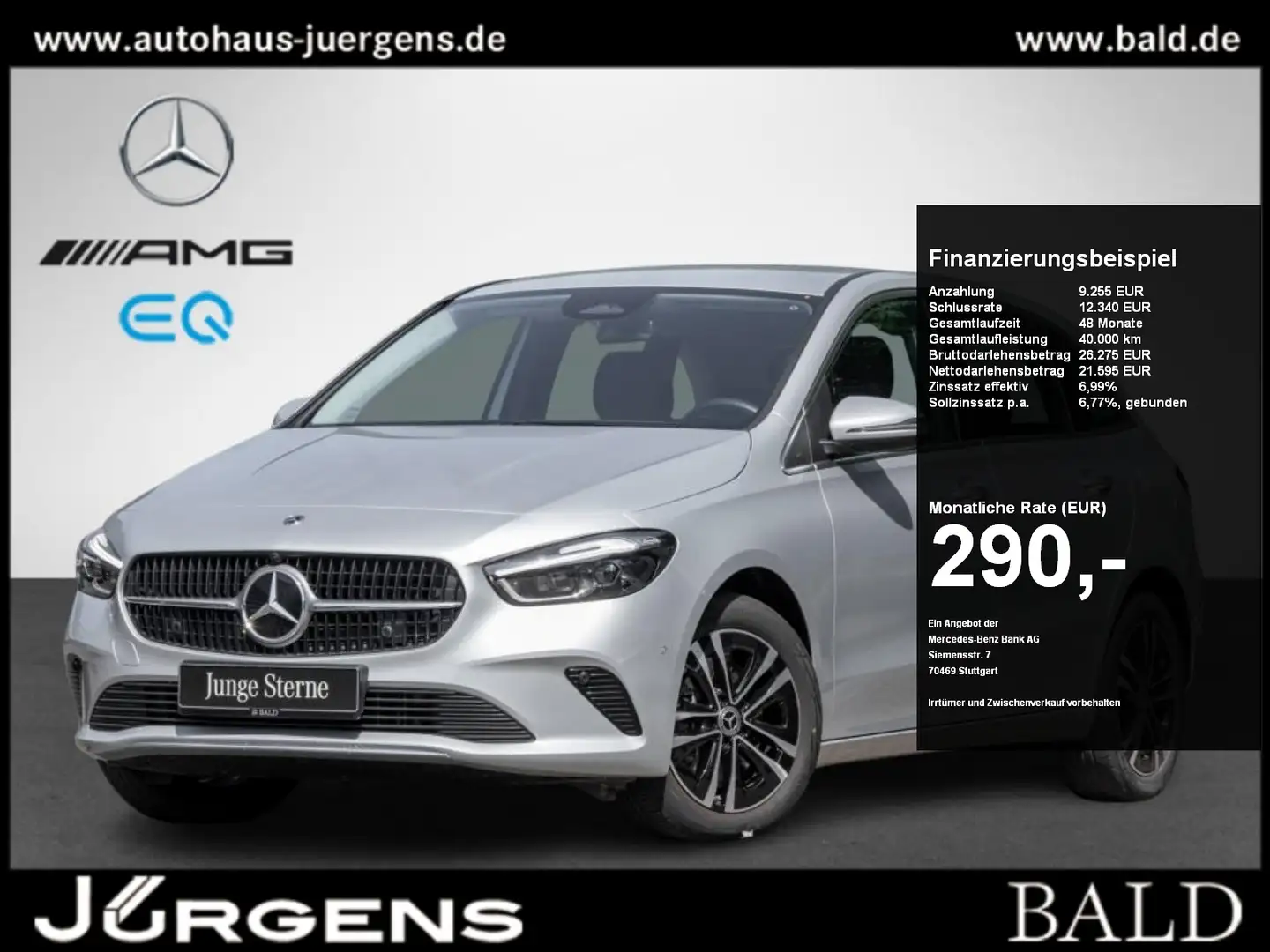 Mercedes-Benz B 250 e Progressive-Advanced+/ILS/Cam/Amb/Easy-P Silber - 1