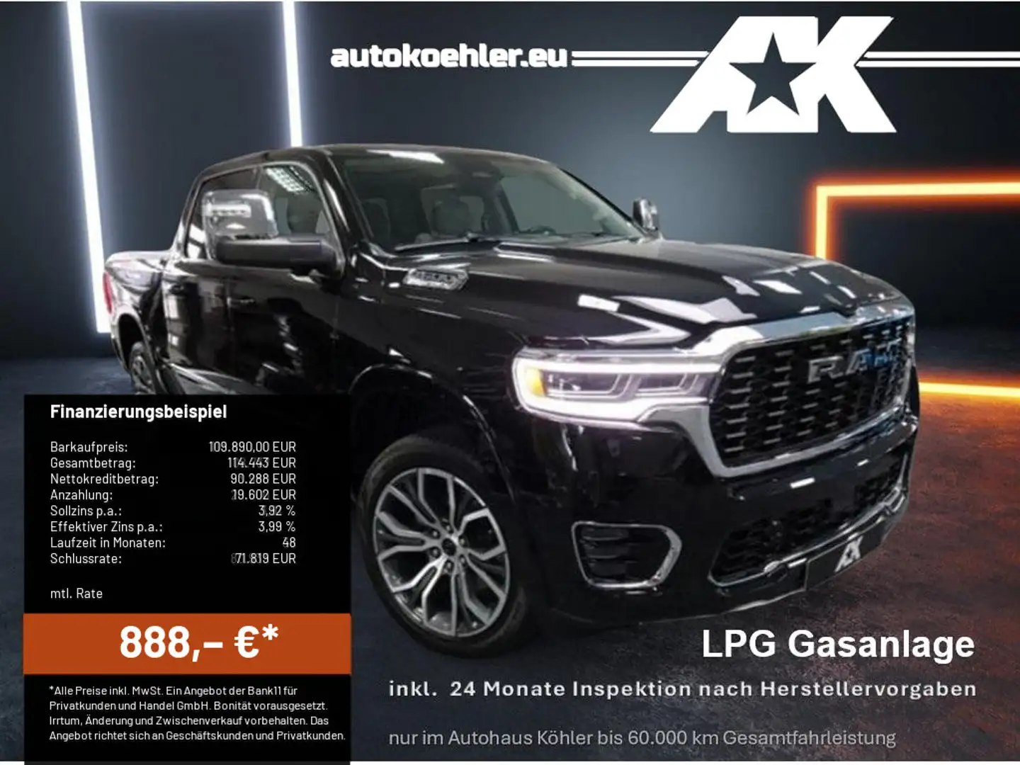 Dodge RAM Tungsten,Gen 6,LPG,Displ,Massage,Voll! crna - 1