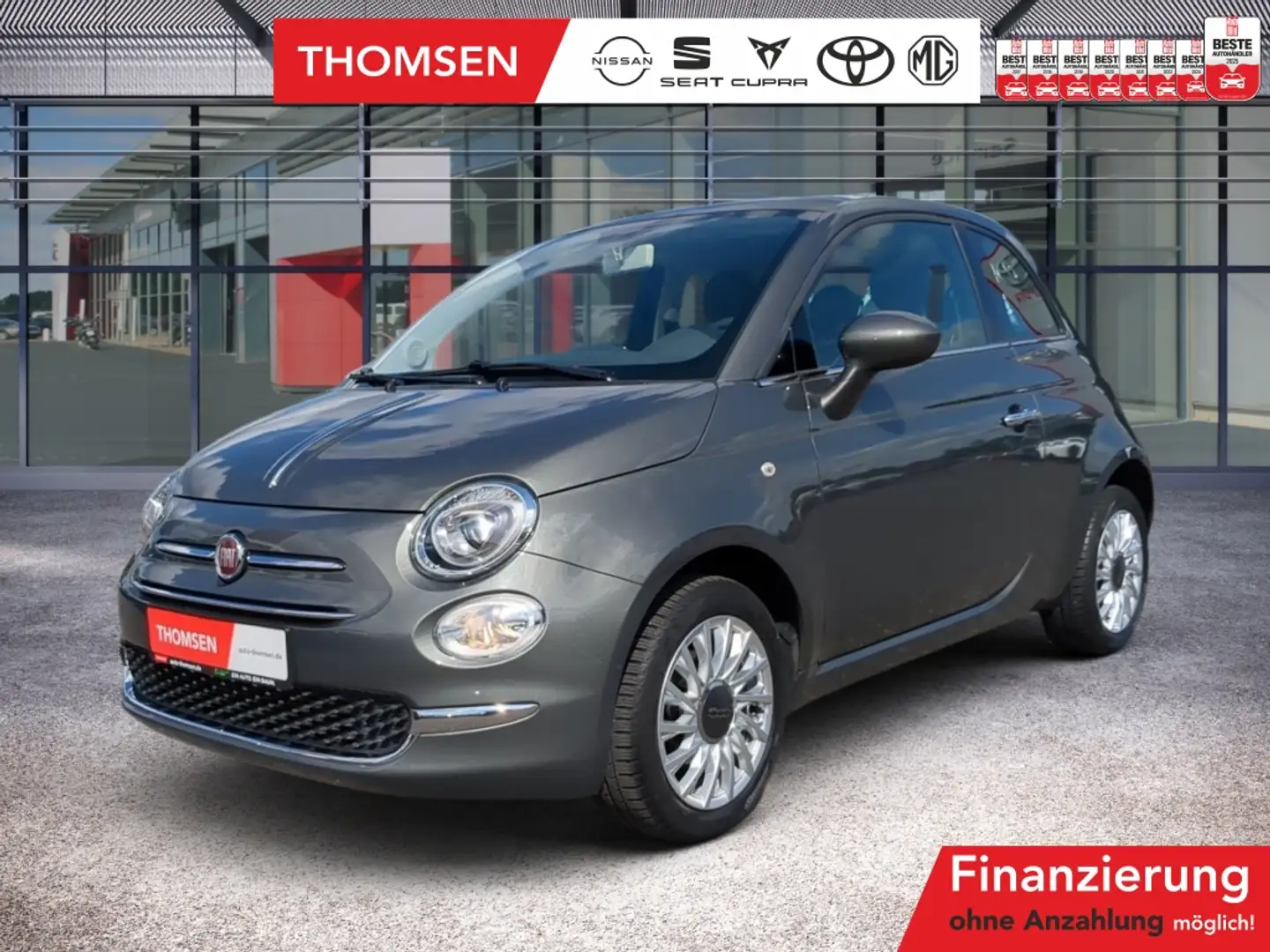 Fiat 500 1.2 8V Lounge AUT Pano LM Klima Android BTH Grau - 1