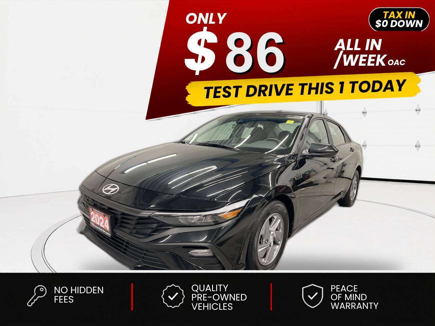 Black 2024 Hyundai Elantra Sedan  Automatic
